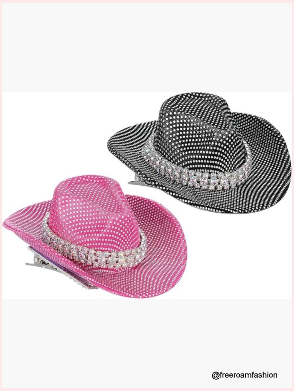 Mini Cowboy Hats Hair Clips - Western Party Hair Accessories Set of 2